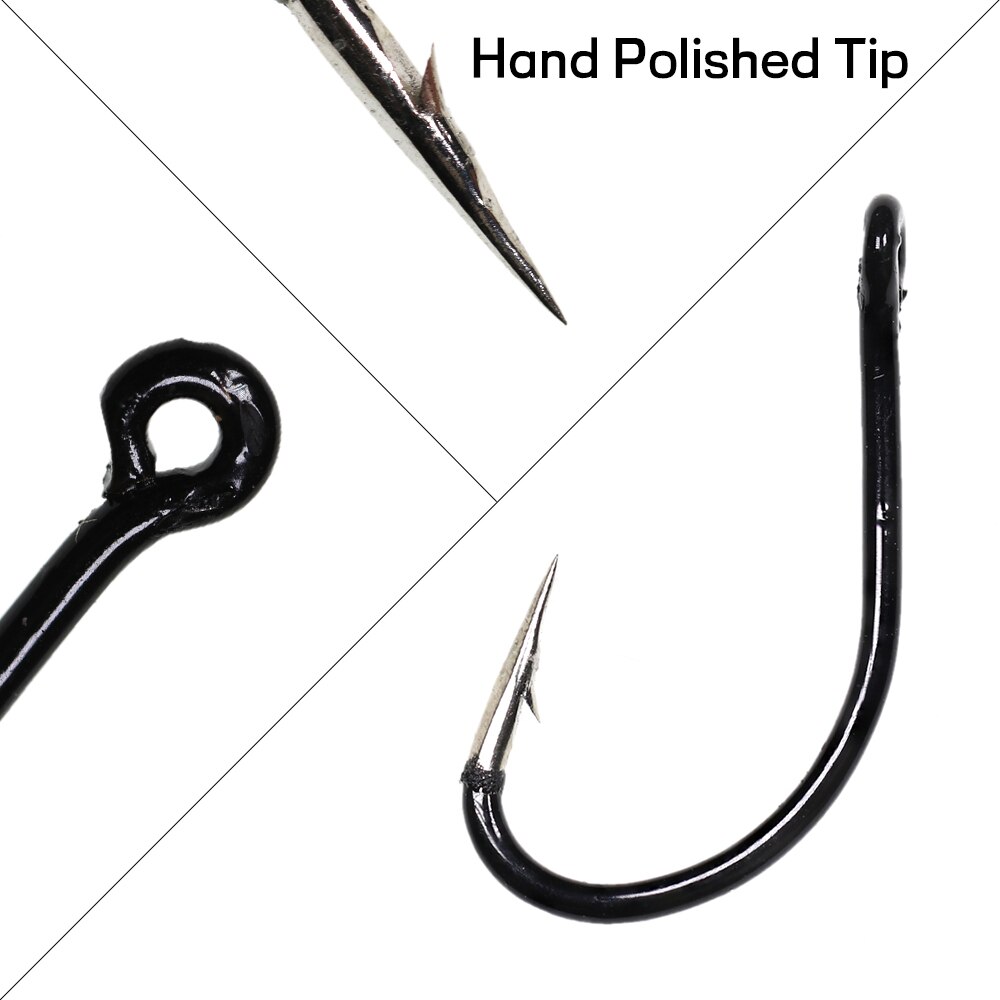 Jigeecarp-anzuelos de pesca de carpa de acero al carbono, anzuelos de pesca fuertes, tamaño 1 #-10 #, para pesca de carpa, 1 paquete
