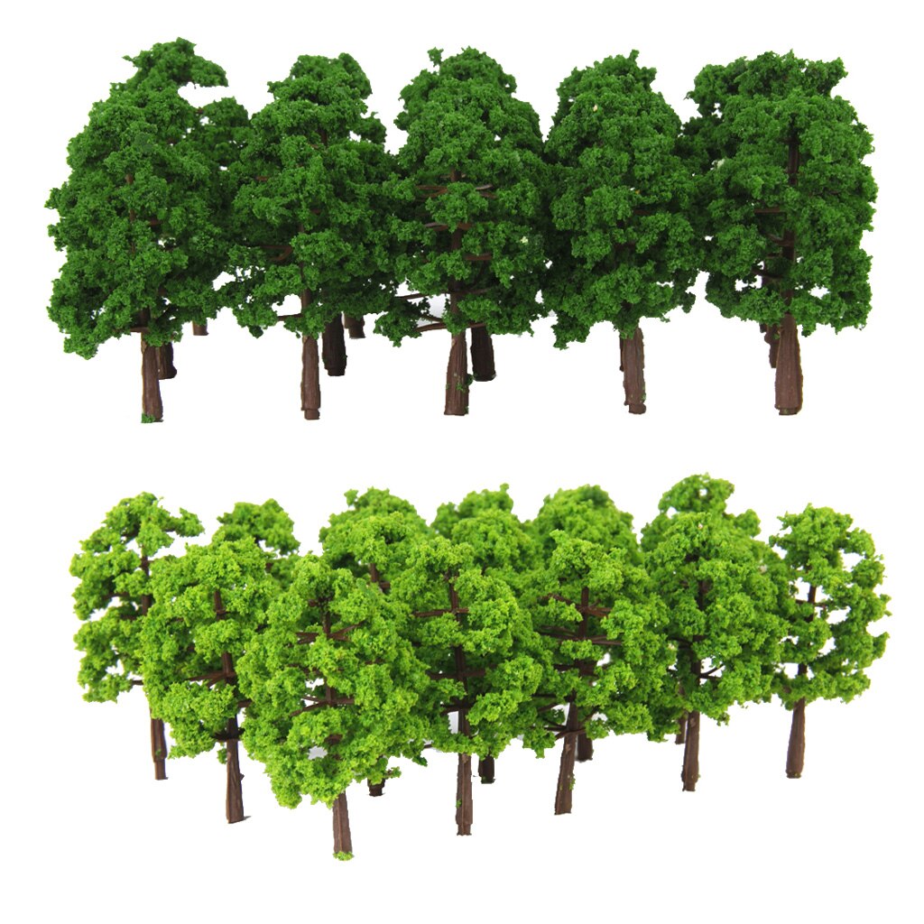 40 Pieces 8cm 1:150 N Scale Plastic Model Trees Railroad Landscape Scenery model trees to decorate building model, roadway,