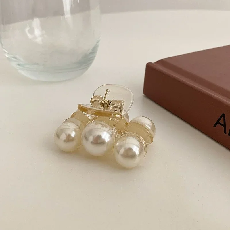 Pinzas en forma de garra para el pelo geométricas con perlas encantadoras para mujeres y niñas, horquilla, diadema de cangrejo para el cabello, accesorios para la cara, adorno para la cabeza