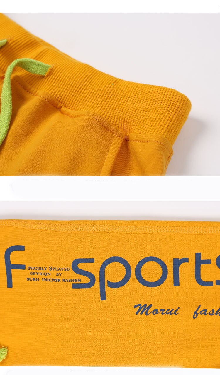 Brand Kids Jongens Broek Brief Afdrukken Katoenen Broek Kinderen Sport Broek Casual Kids Kleding Blauw Geel Grijs
