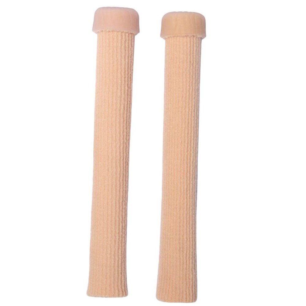 Can be cut toe set rib fabric gel tube sleeve cap for hammer toe finger separation protector foot care finger toe: Light Grey