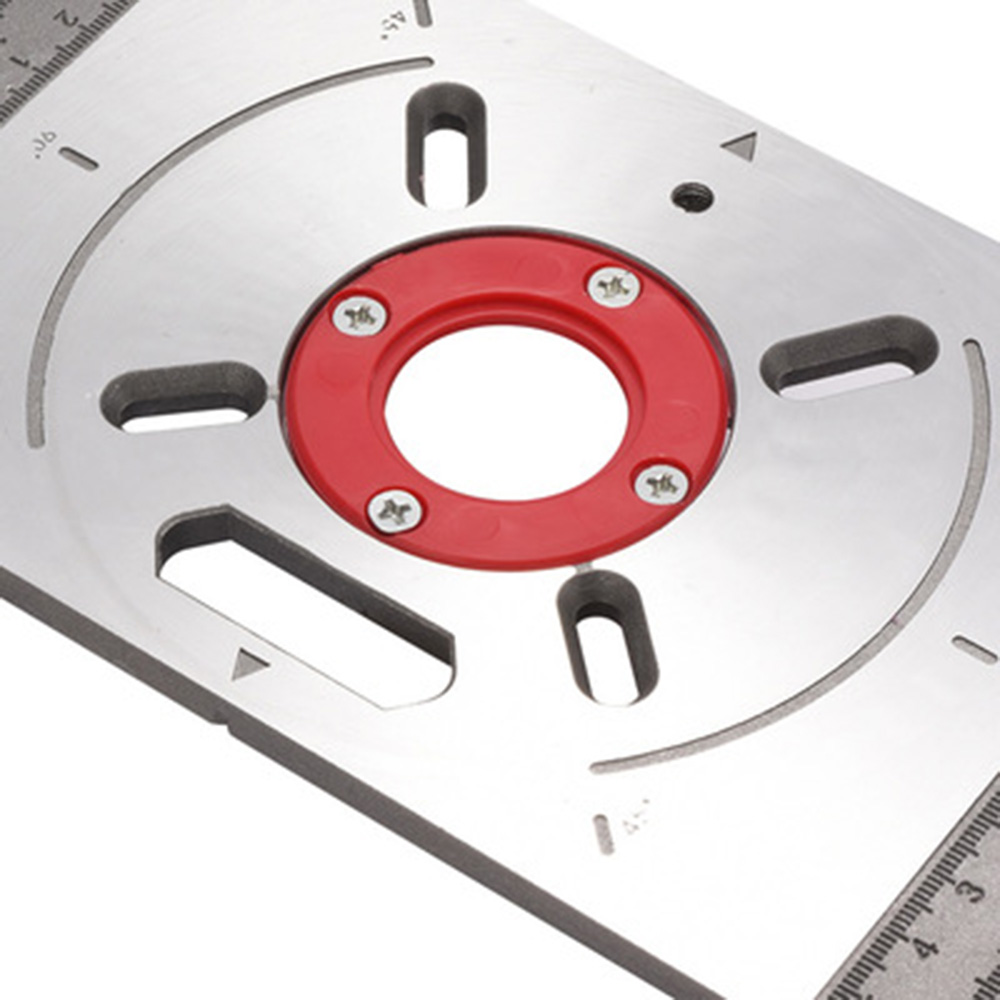 Aluminium Router Table Insert Plate Table For Woodworking Benches Router Plate Wood Tools Milling Trimming Machine With Rings
