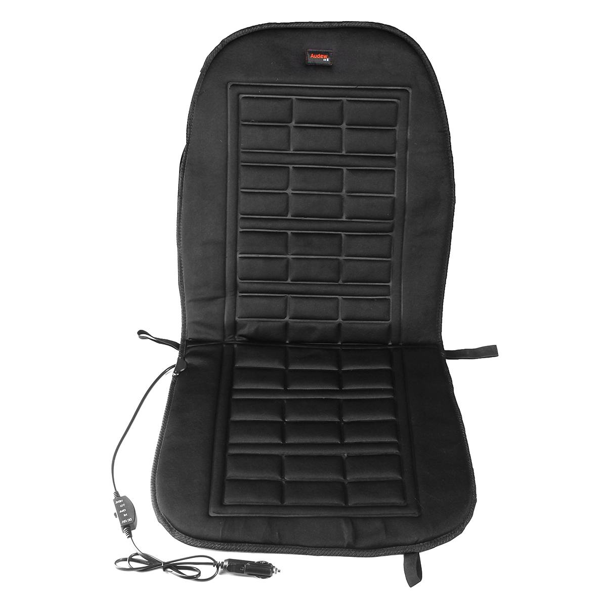 12V Verwarming Zitkussen Auto Front Elektrische Stoelverwarming Winter Seat Warmer Seat Pad Cover Temperatuur Gecontroleerde Snelle Verwarming: 1PC Black