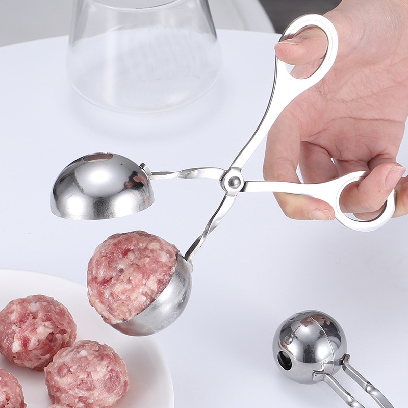 Köttbullstillverkare verktygsklämma non stick fyllda kött boll sked shaper matlagning skopa rostfritt stål köketillbehör