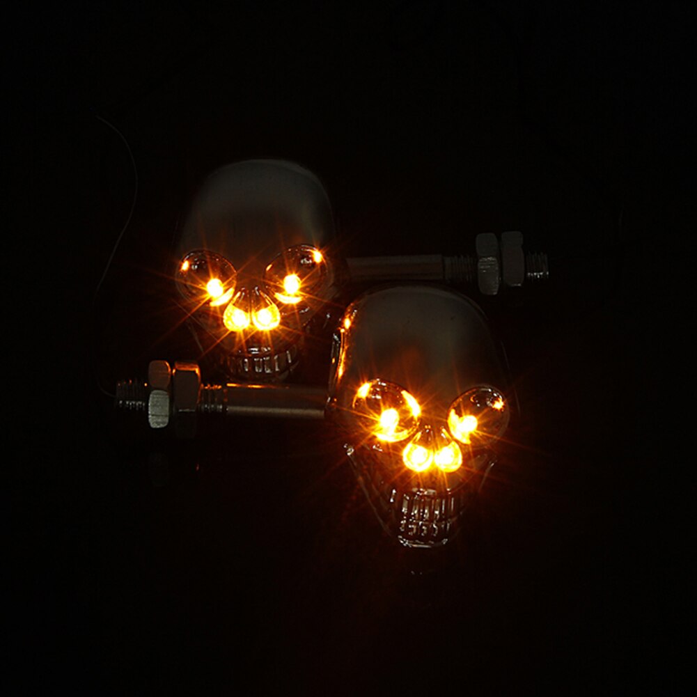 Universele Chrome Skelet Stijl Staart Achter Brake Running En Draaien Licht Voor Motorfietsen