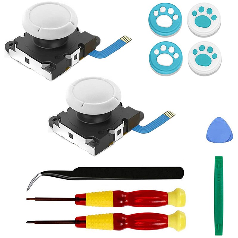 2-Pack Replacement Joystick Analog Thumbstick Part for Nintendo Switch Lite Joy-Con Controller - with Repair Tool Kit: Default Title