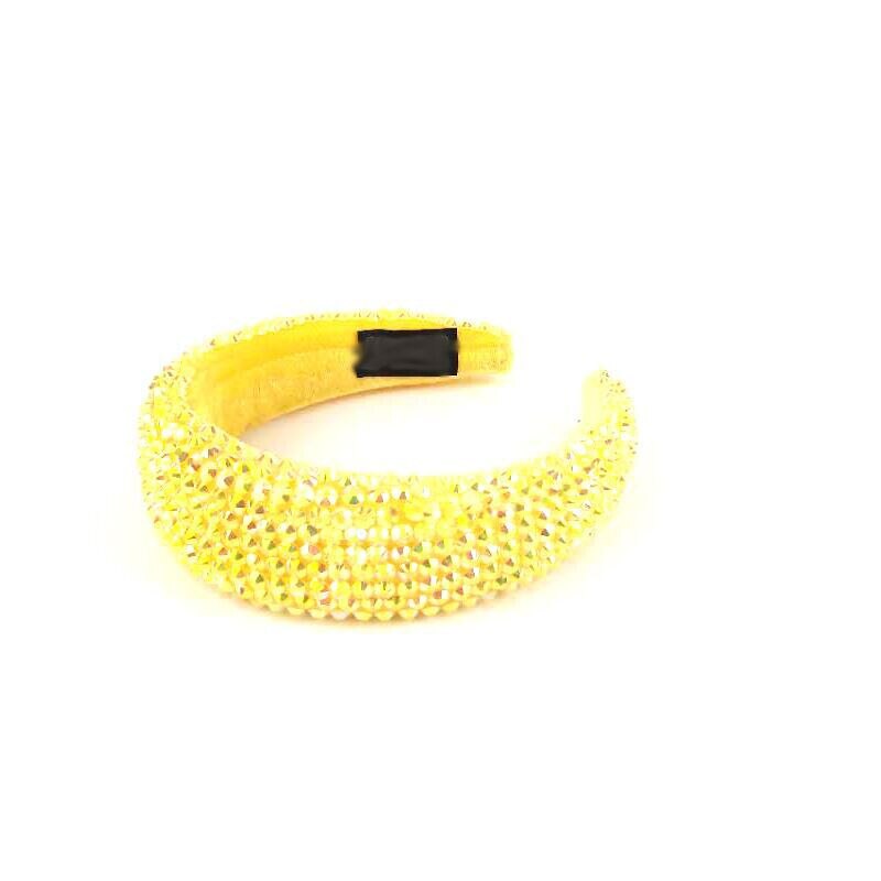 Headwear barroco bandana simulação cheia diamante bandana borda larga strass acessórios para o cabelo: 15 huang