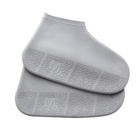 Waterdichte overschoenen fiets regen herbruikbare overschoenen siliconen latex elastische overschoenen bescherm schoenen accessoires stofhoezen: Grijs / M