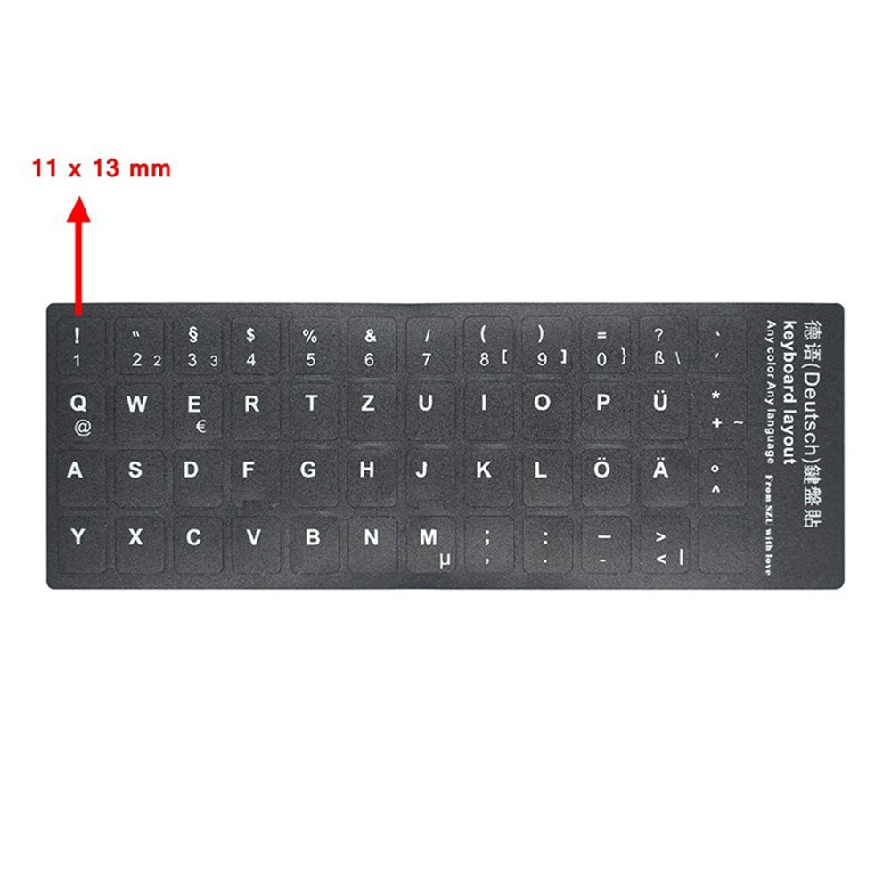 Autocollants Standard lisses pour clavier d&#39;ordinateur portable, 6 langues, allemand, russe, espagnol, français, italien, arabe