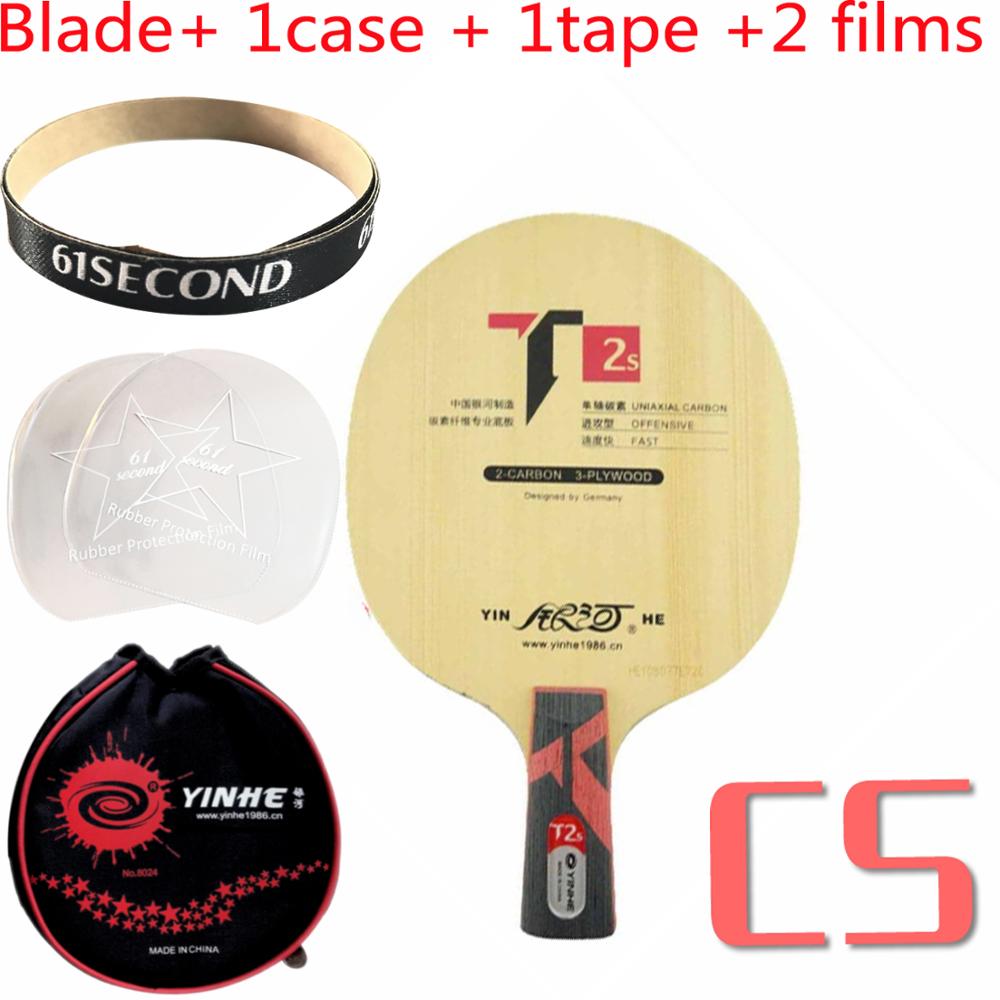 YINHE T2S Tafeltennis Blade (T-2S, 3 + 2 Hinoki Carbon, PRIMORAC CARBON Structuur) t2 Racket Ping Pong Bat Peddel Peddel: CS with Y 1 case