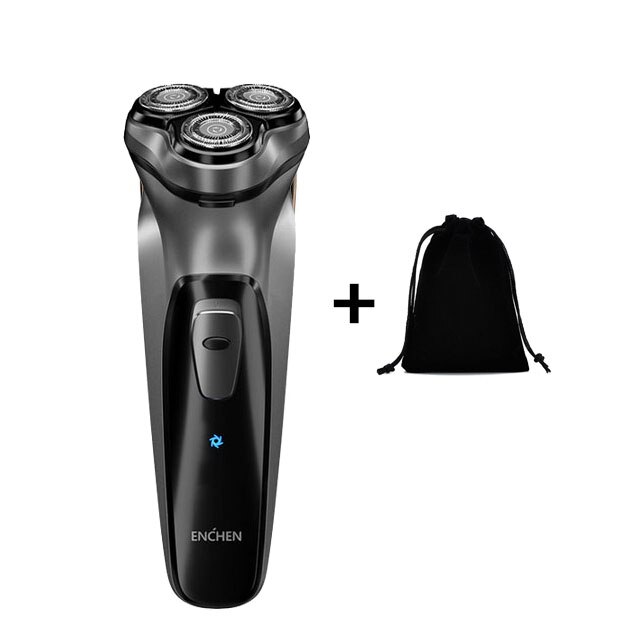Rasoir électrique Enchen rasoir homme 3 lames lavable type-c tondeuse à barbe Rechargeable machine de découpe rasoir électrique Portable: Silver set1