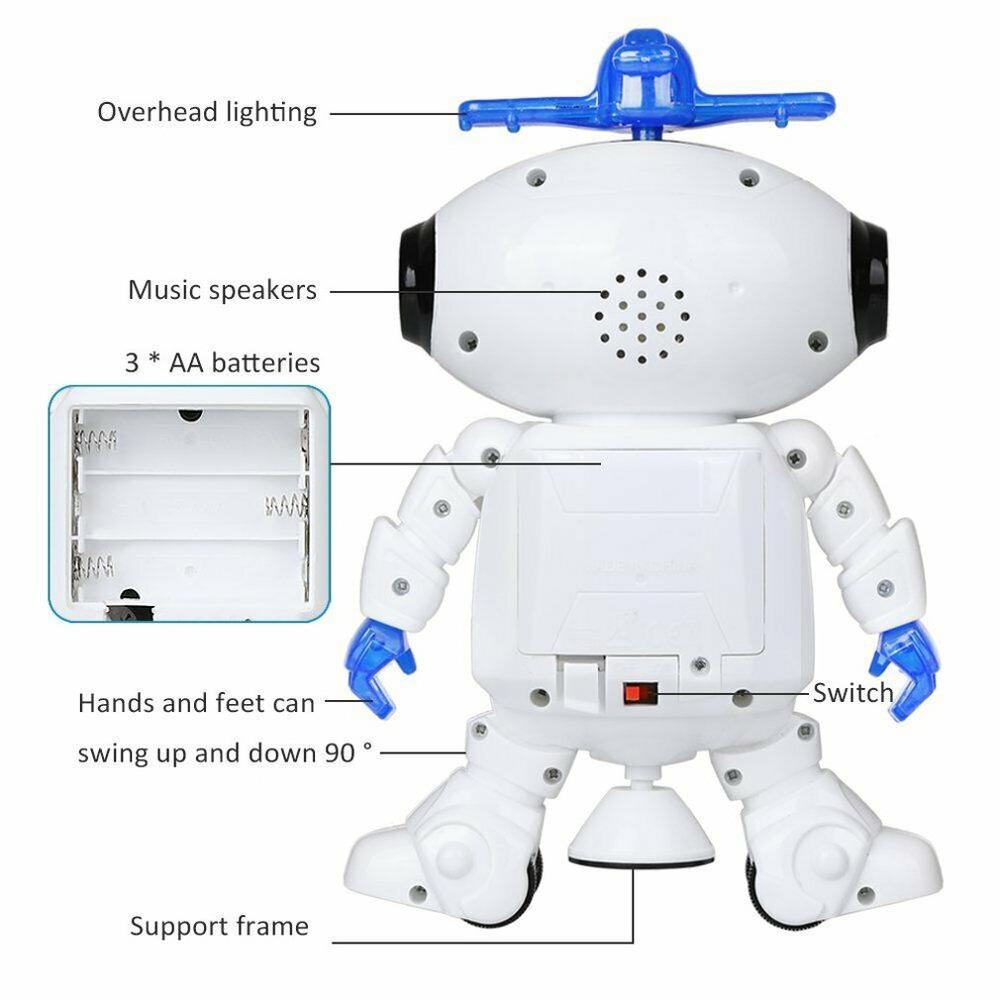 Children'S Toy Robot Neutral Plastic Music Infrared Glow Vocalization 360 Degree Cool Stunts Rotating Wheel