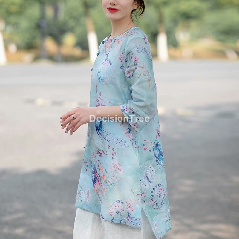 woman's chinese traditional clothing shirts ancient chinese cheongsam qipao blouse tops chinese style cheongsam top: color1 / XL