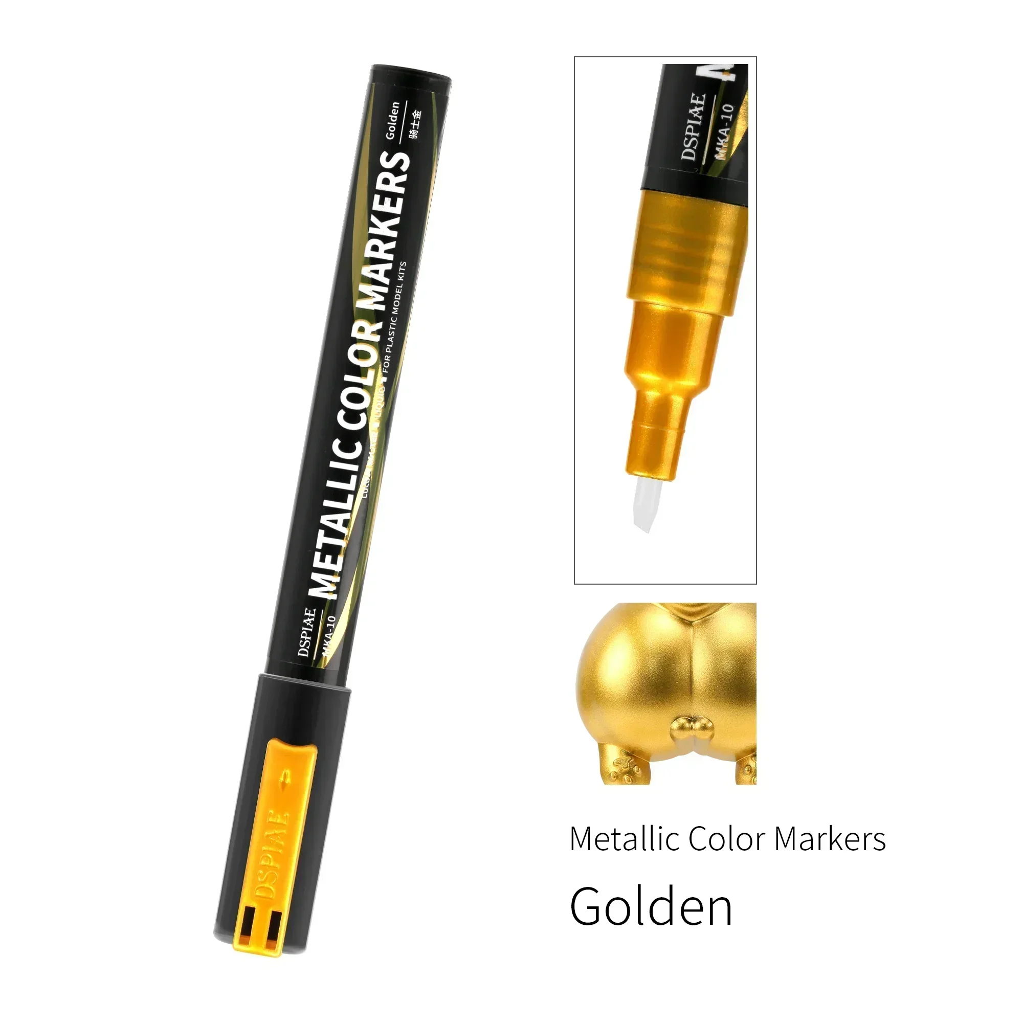 DSPIAE MKA-Stylo pinceau super métallique pour modèle Gundam Mech, 12 couleurs, tête souple à base d'eau, respectueux de l'environnement exécutif: Beige
