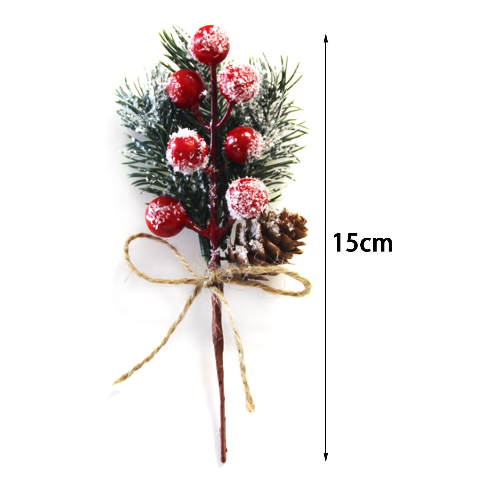 10pcs Plant Decorations Christmas bouquet Pine Needles Christmas Accessories 15cm Xams ornaments Holidays Tree Ornament Making