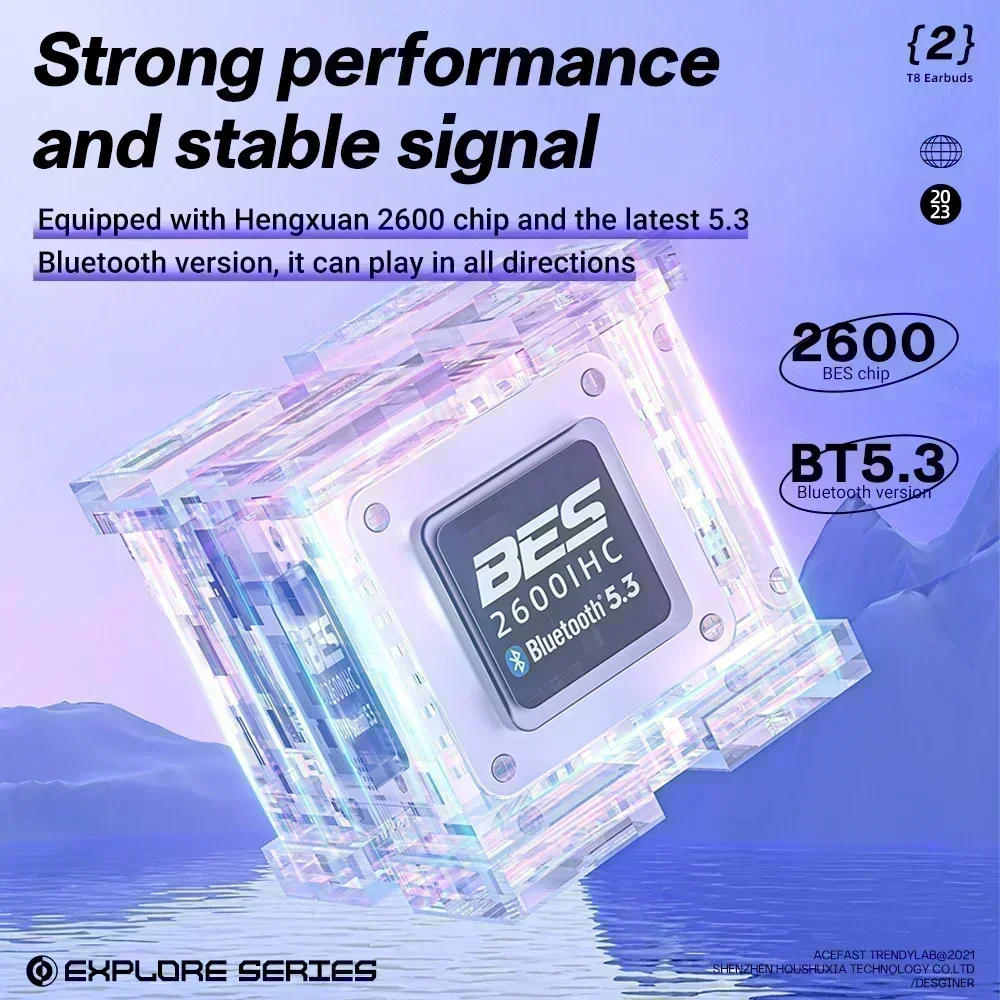 T8 TWS Wireless Earphone Bluetooth 5.3 Headphones Sport Gaming Headsets Noise Reduction Earbuds Bass Touch Control for phone
