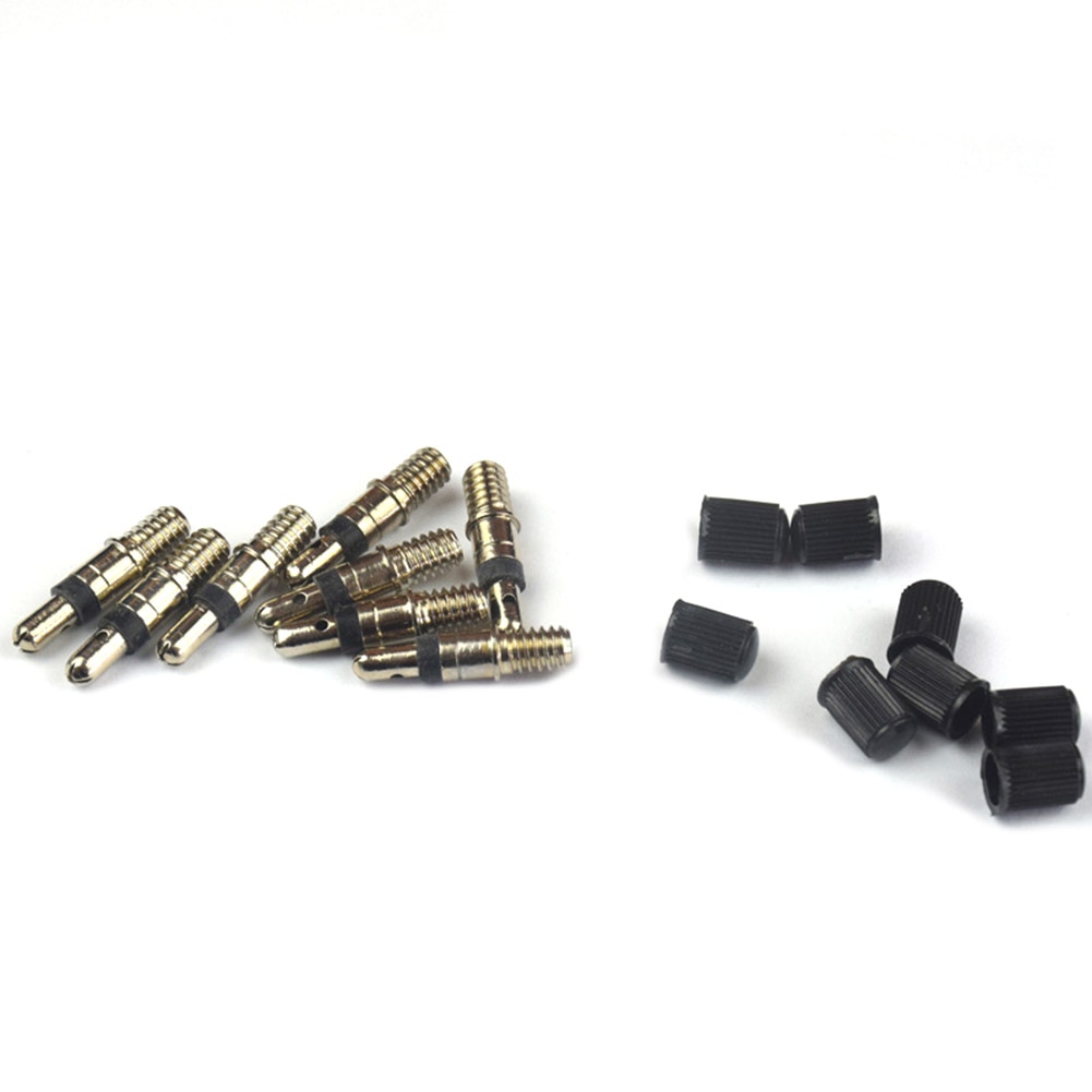 Blijvende Fiets Duurzaam Onderdelen Componenten 8Pcs Engels Dunlop Bossen Ventiel Cores Met Caps Fiets Vervangende Onderdelen