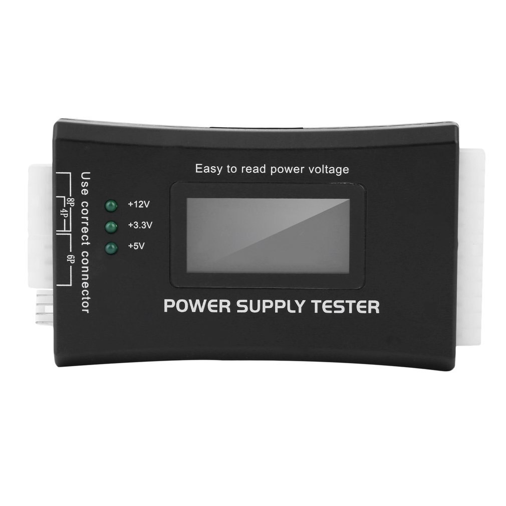 Power Supply Tester for LCD Display Computer Power Supply Diagnostic Tester PC-power Supply/ATX /BTX /ITX Compliant Black