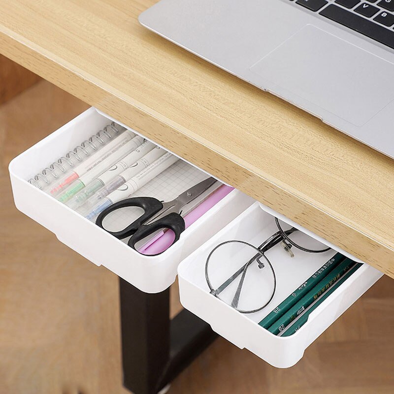 Zelf Stick Tafel Opslag Lade Organizer Box Potlood Lade Bureau Verborgen Onder Bureau Stand Zelfklevende Onder-Lade opbergdoos