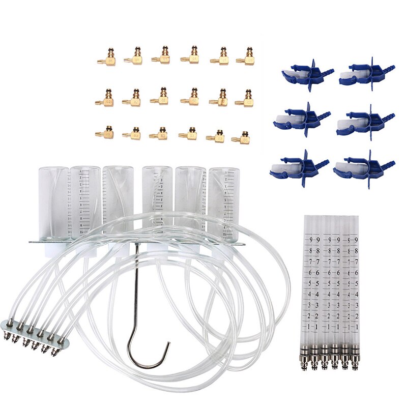 Diesel Injector Flow Meter Test Kit Common Rail Adaptor Fuel Tester Set automotive tools