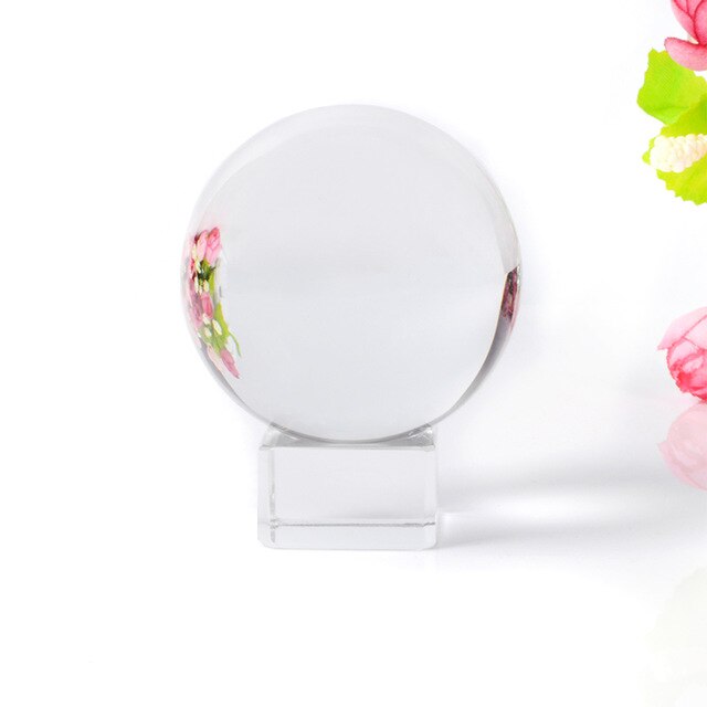 60cm/70cm/80cm klare glaskugler feng shui fotografering krystalkugle værelse dekoration boligindretning håndværk bolde: 80mm / Med krystal base