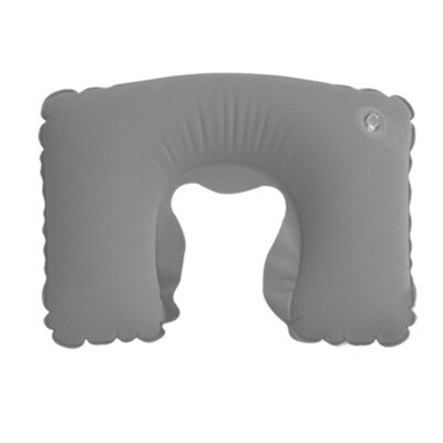 Oreiller gonflable Portable en forme de U, 1 pièce, repose tête de voiture, coussin d&#39;air, oreiller de sommeil confortable, accessoires de voyage: Gris clair