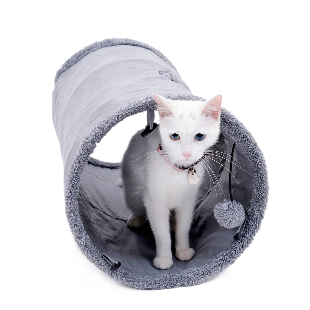 Free Ship Pet Funny Toy Foldable Pet Cat Tunnel Balls Play Tubes Balls Cat House Toys Puppy Ferrets Rabbit Play Dog Tunnel Tubes