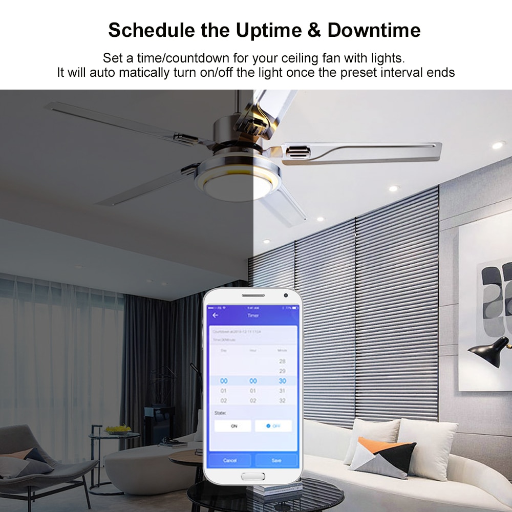 Sonoff loftsventilator controller smart switch controller wifi smart loft ventilator lys fjernbetjening jakkesæt til alexa google home