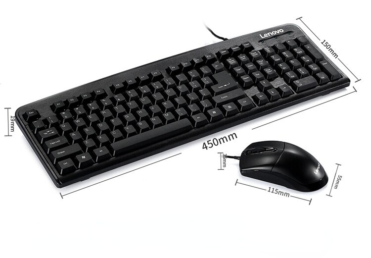 Lenovo Original Wired Keyboard and Mouse Set Combo USB Interface X830L KM4800S KM102 Waterproof for Desktop Computer Laptop: KM-LE-KM4800S-wired