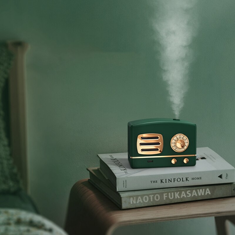 Retro Air Humidifier 200ML Mini Diffuser USB Aromatherapy Aroma Diffuser Home Office Mist Maker Fogger with Led Light