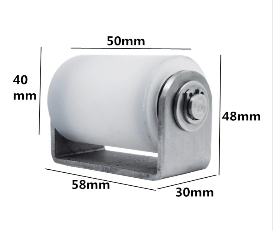 40 x 50mm sort hvid glidende skydelåge styrestolpe nylon rullehjulstopper kraftig stålportstyr: 40 x 50 304ss hvide