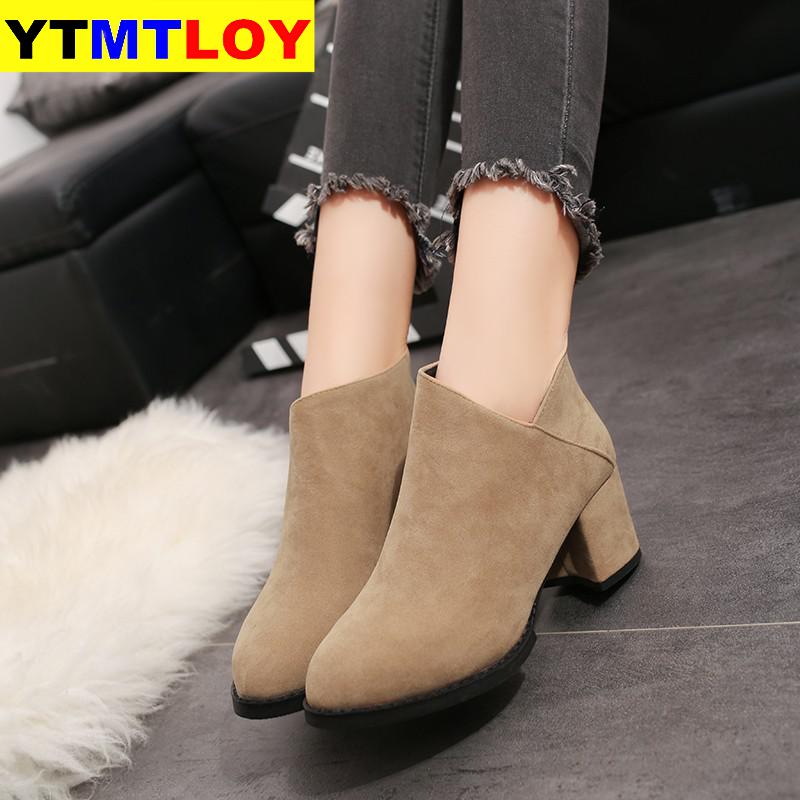 Vrouwen Mode Bruin Herfst & Winter Enkellaarsjes Lady Casual Straat Enkel Laarzen Vrouwelijke Koel Laarzen Botas Femininas