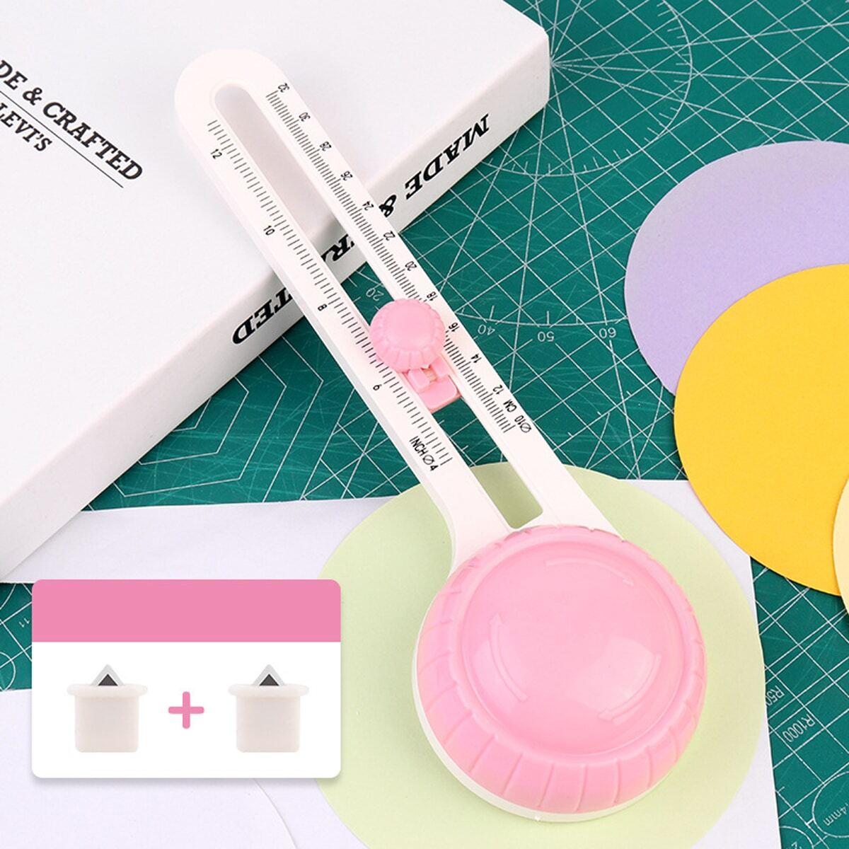 Circular Paper Cutter Scrapbook Cards Circle Shape Cutter DIY Round Cutting Knife 360 Rotary Circle Cutter: Other