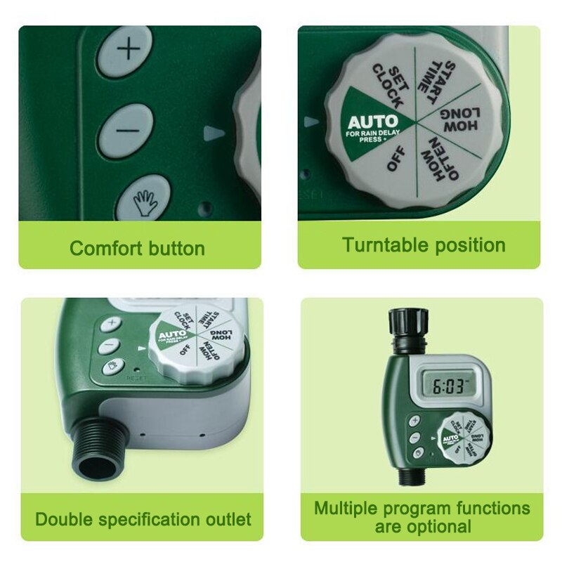Digital Electronic Hose Sprinkler Water Timer Garden Irrigation Controller Large LCD Screen _WK