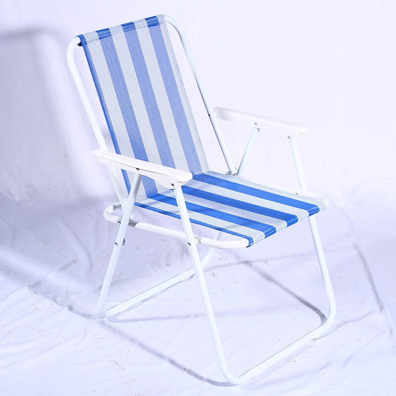 Silla de salón para exteriores y oficina, sillón plegable de doble tubo redondo, color a rayas, tela Oxford, reclinable, para playa y camping: 3