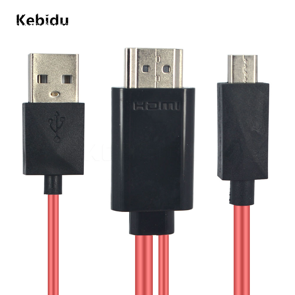 Kebidu Micro USB 11 Pin a HDMI HDTV adaptador de Cable de Video AV para Samsung Galaxy S2 I9100 S I9000 nota I9220 para HTC para Sony