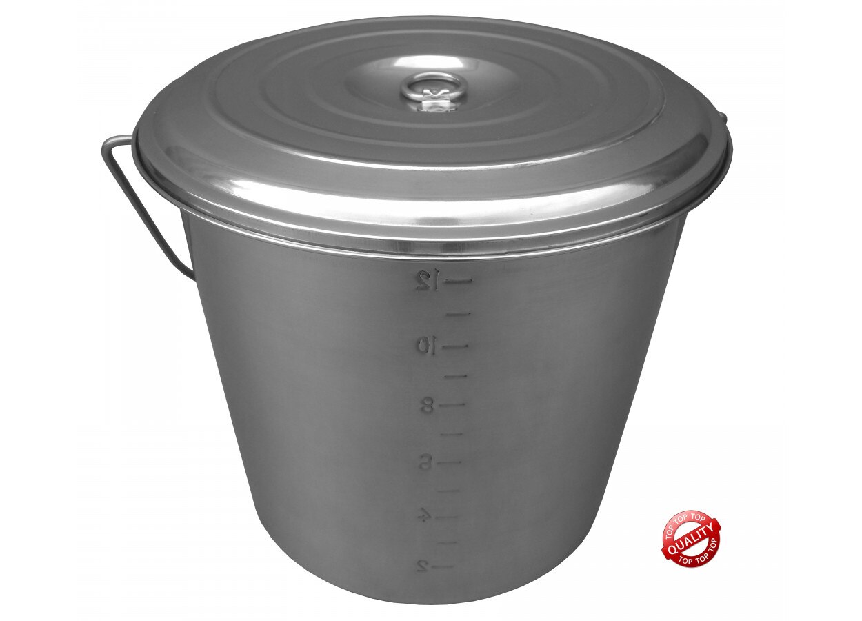 Cubo acero inoxidable 12litros con certificado uso alimentario,cubo inox para fabricas de alimentacion, cubo medidor,cubo inox,recipiente inox uso alimentario