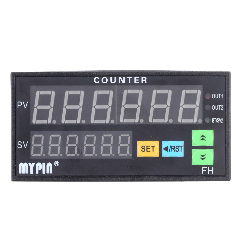 Contador Digital Mini medidor de longitud por lotes 1 medidor de conteo de salida de relé preestablecido medidor de longitud práctico 90-260V AC/DC la máquina de horas