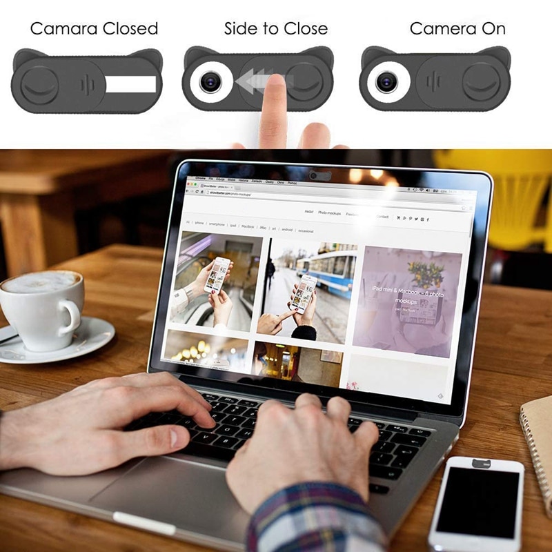 Webcam Set Slider Camera Case for Smartphone Tablet Mac book Dell Hp Laptop and All-In-One Desktop with Sturdy Adhesive Protecti