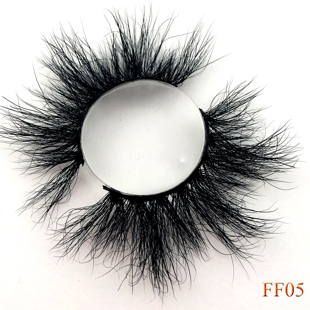 100% cils de vison 25mm cils moelleux en désordre 3D faux cils dramatiques longs cils naturels gros maquillage cils de vison