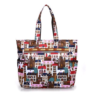 Vrouwen Nylon Bloem Boodschappentas, Grote Capaciteit, Waterdicht, Lichtgewicht, Land Stijl, leisure Of Reizen, Mode,: 2