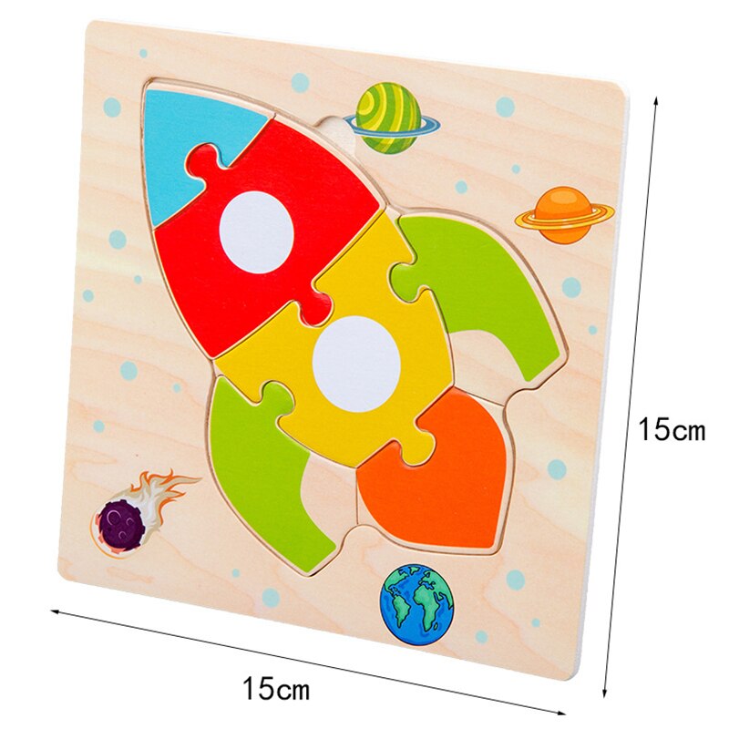 15*15cm dziecko drewniane zabawki zwierząt/ruchu Puzzle Jigsaw dla małych dzieci 1-3 lat stare chłopcy i dziewczęta wczesna nauka zabawka edukacyjna prezent