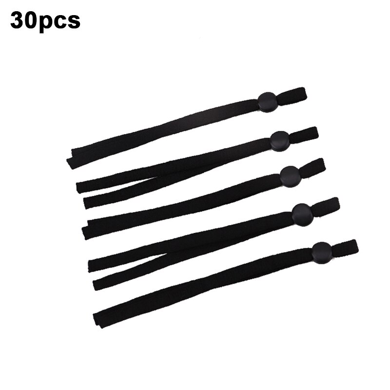 30 pièces masque plat élastique bande en caoutchouc corde oreille pendaison corde réglable bricolage doux noir blanc élastique couture masque artisanat accessoires: 9