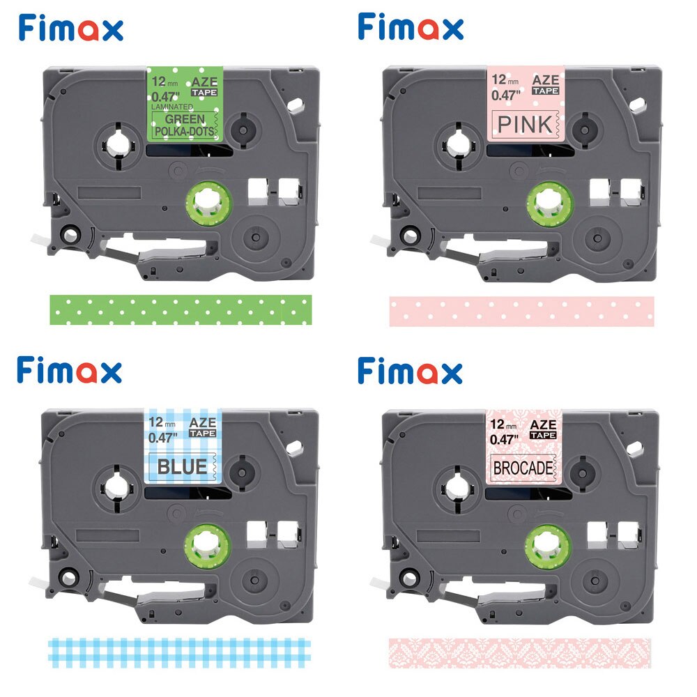 Fimax 4 Pcs Flower pattern Tape Tze231 label tape compatible for Brother p-touch printer Tze-231 12mm Tze335 Tze334 TZe-131: 4 PCS Mixed Color