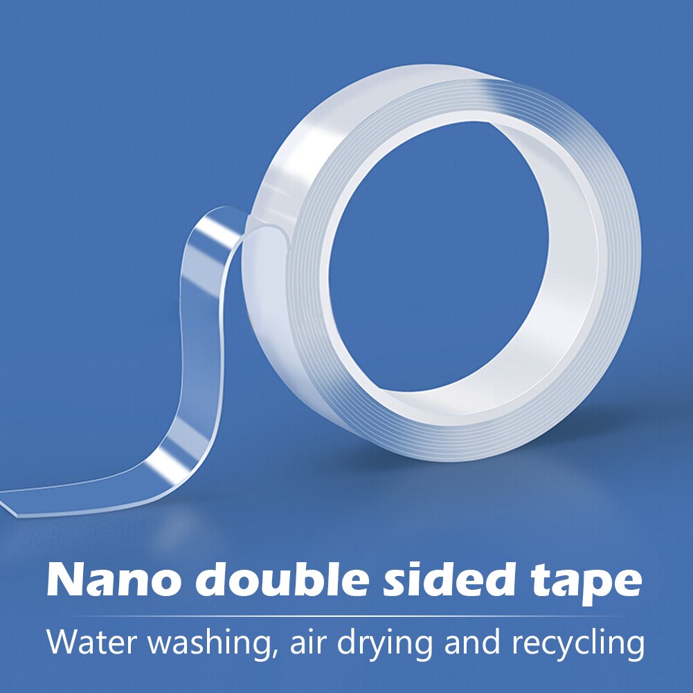 Home Reusable Double-Sided Adhesive Nano Transparent Tape Removable Sticker Washable Adhesive Loop Disks Tie Glue Gadget 1~5m