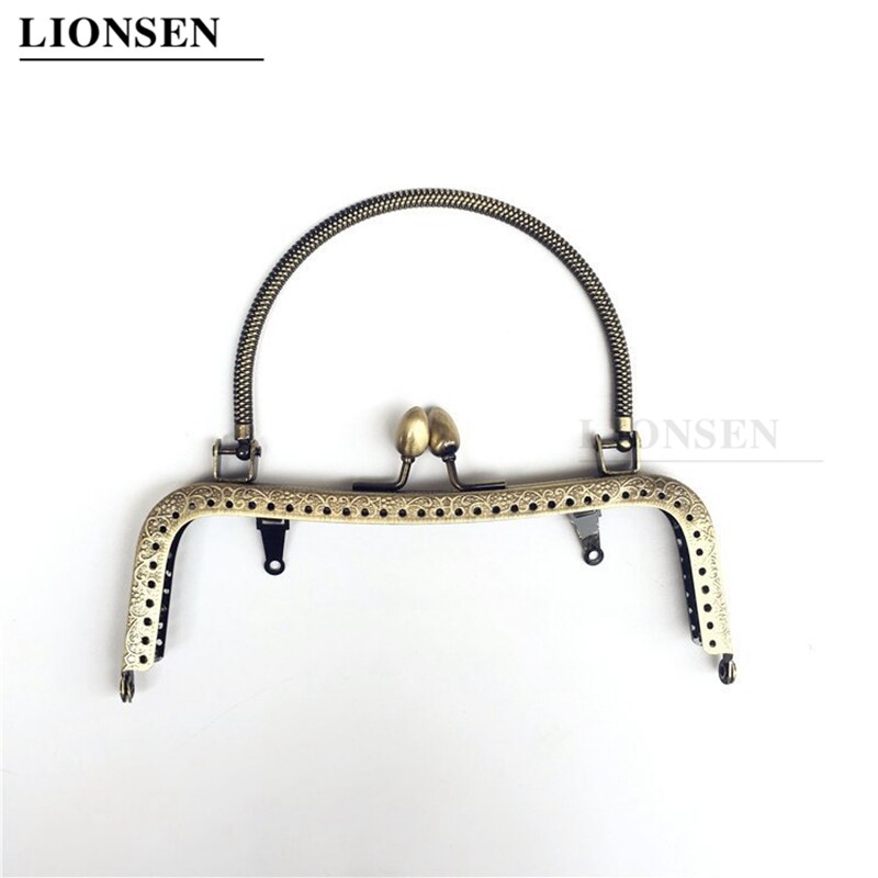 LIONSEN 16.5cm chilli pepper Head Metal Purse Frame Handle Clutch Bag Accessories DIY Kiss Clasp Lock HandBag Hardware: Bronze