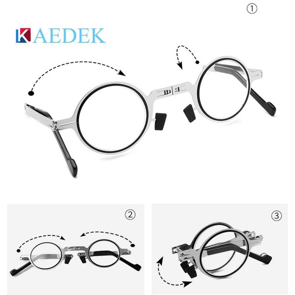KAEDEK gafas de lectura plegables con bloqueo azul para hombres y mujeres 2025, gafas plegables sin tornillos para presbicia, hipermetropía, dioptrías: Rojo / +200