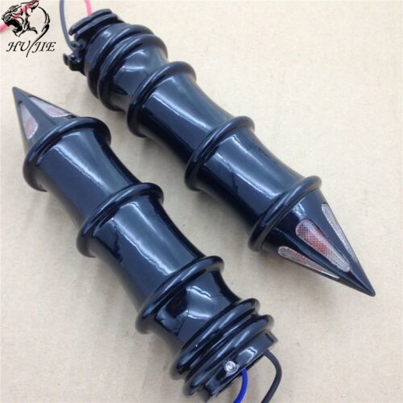 Par Spike 1 "manillar asideros w/de señal de vuelta de las luces de indicador de moto para Kawasaki Vulcan 500 de 800 a 900 1500, 1600, 2000, Blac