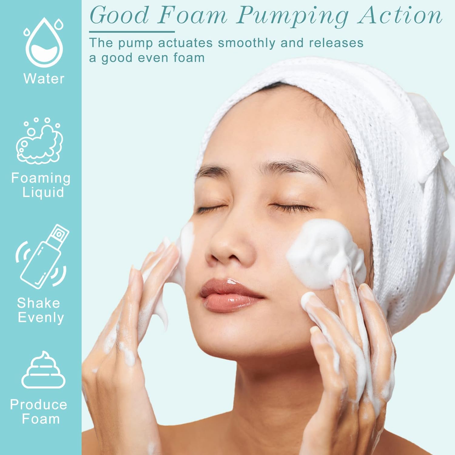 10pc flasker med skummende såpe, tom plastmousse, ansiktsrens, pumpeflaske, reise, påfyllbar lotion, sjampo-dispenser , 60ml