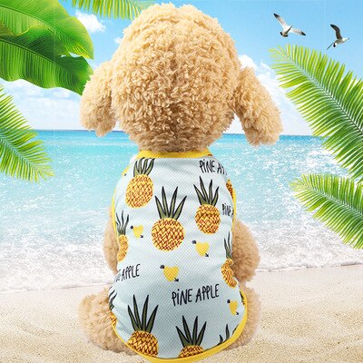 Leuke Zomer Hond Vest Kleding Banaan Fruit Patroon Puppy Hond Katten T-shirt Vest Sweatshirt Mesh Huisdieren Kleding DOGGYZSTYLE: pineapple / S